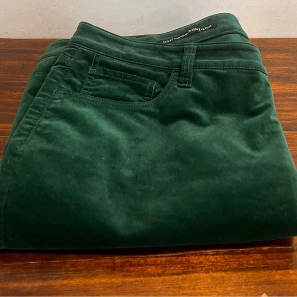 Talbots Green Velveteen stretch Straight leg women’s pants preppy chic classy - Picture 11 of 11